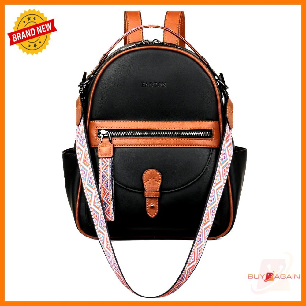 Leather Mini Backpack Purse With Multiple Pockets… - image 1